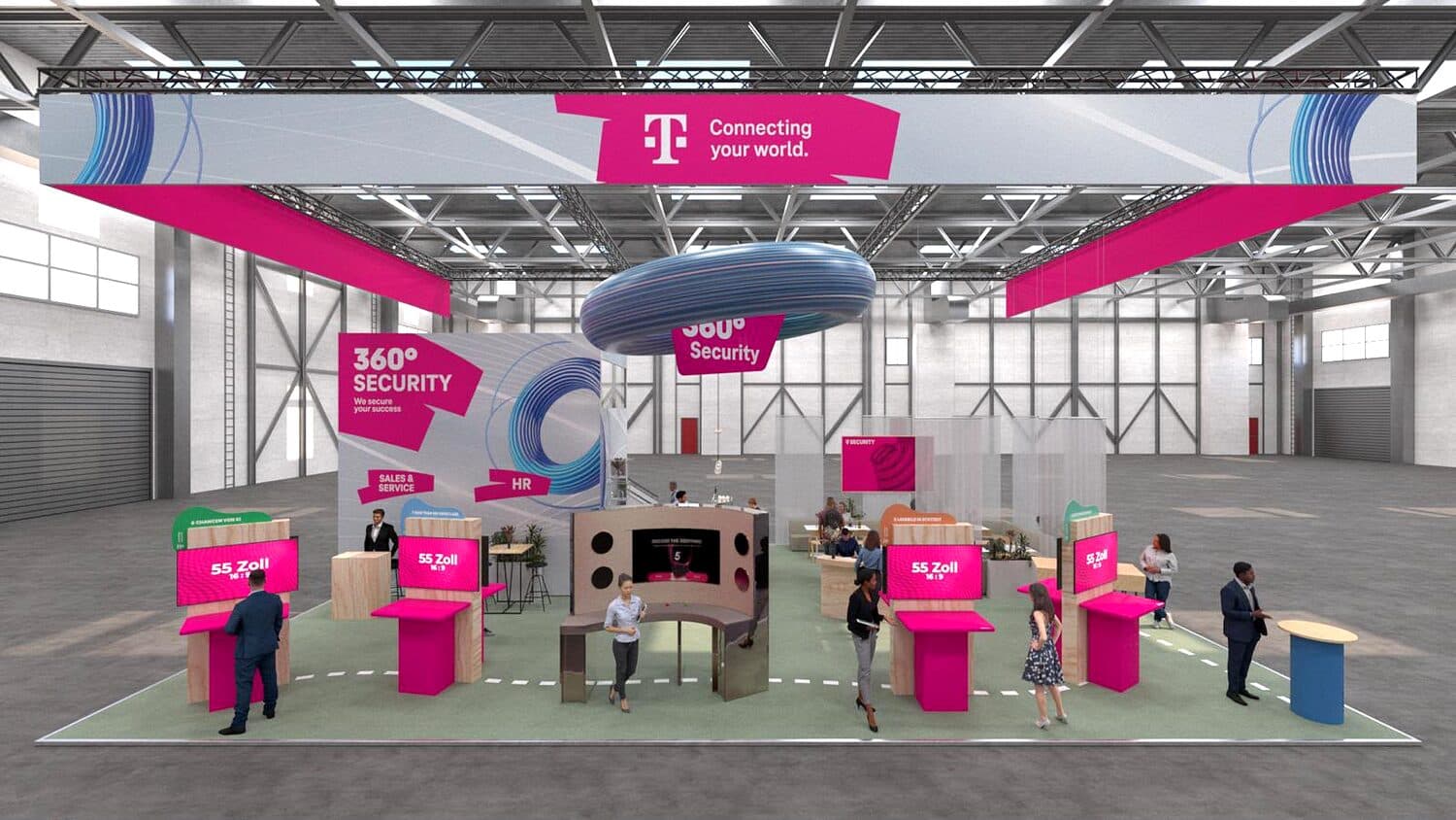 Telekom · 360° Security — Messe-, Event- und Kongressbau-Projekt von serfair